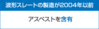 波形スレートの製造が2004年以前アスベストを含有