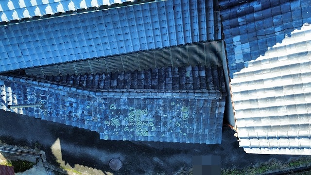 上空から見た瓦屋根