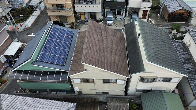 上空から見た屋根全体