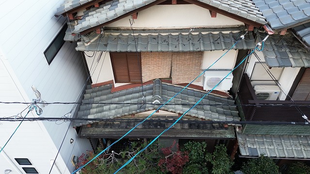 瓦の並びを近くで確認
