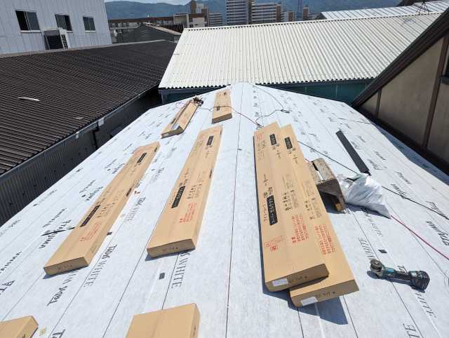 防水シート施工完了
