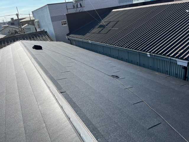 側面から見た完成屋根