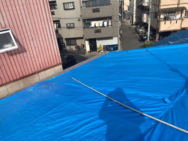 屋根全体の養生状況