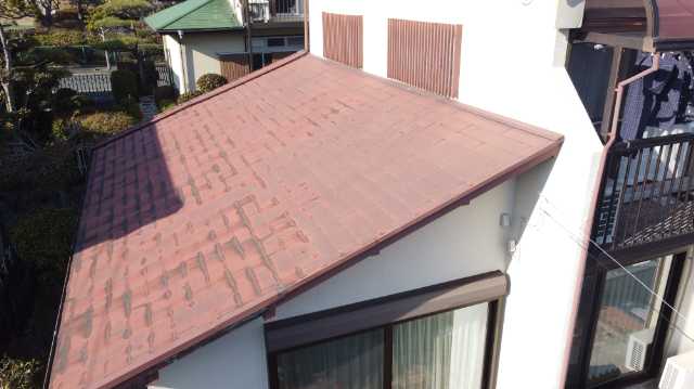 下屋根の色あせ