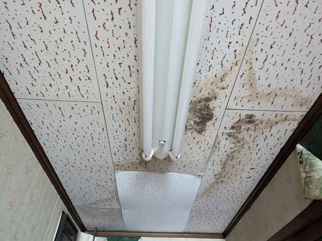 雨染みのある室内天井