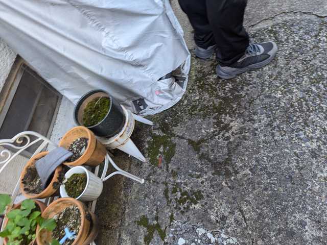 建物際の細かなひび
