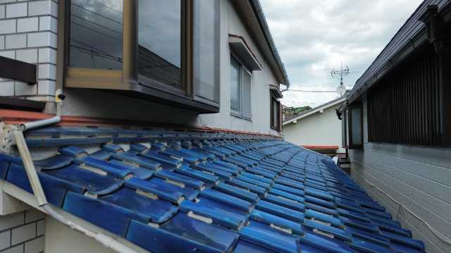 壁際の下屋根確認