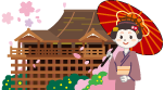 京都の清水寺と舞妓さん