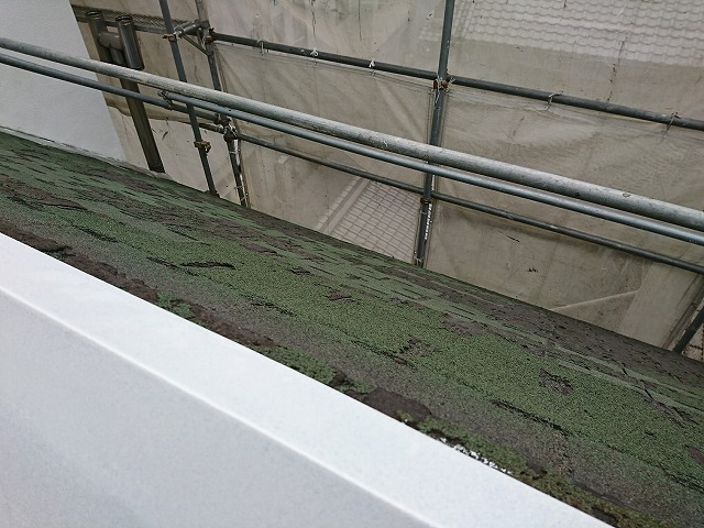 表面劣化した屋根材
