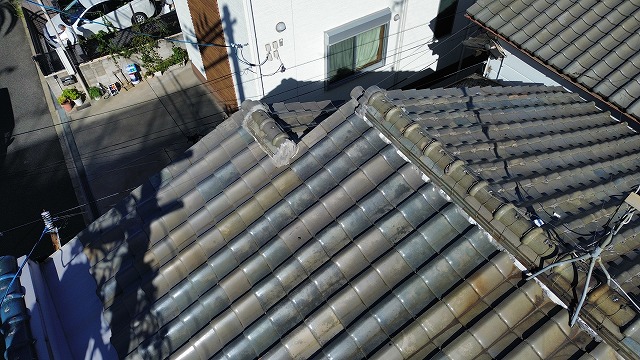 大屋根瓦の全体状態